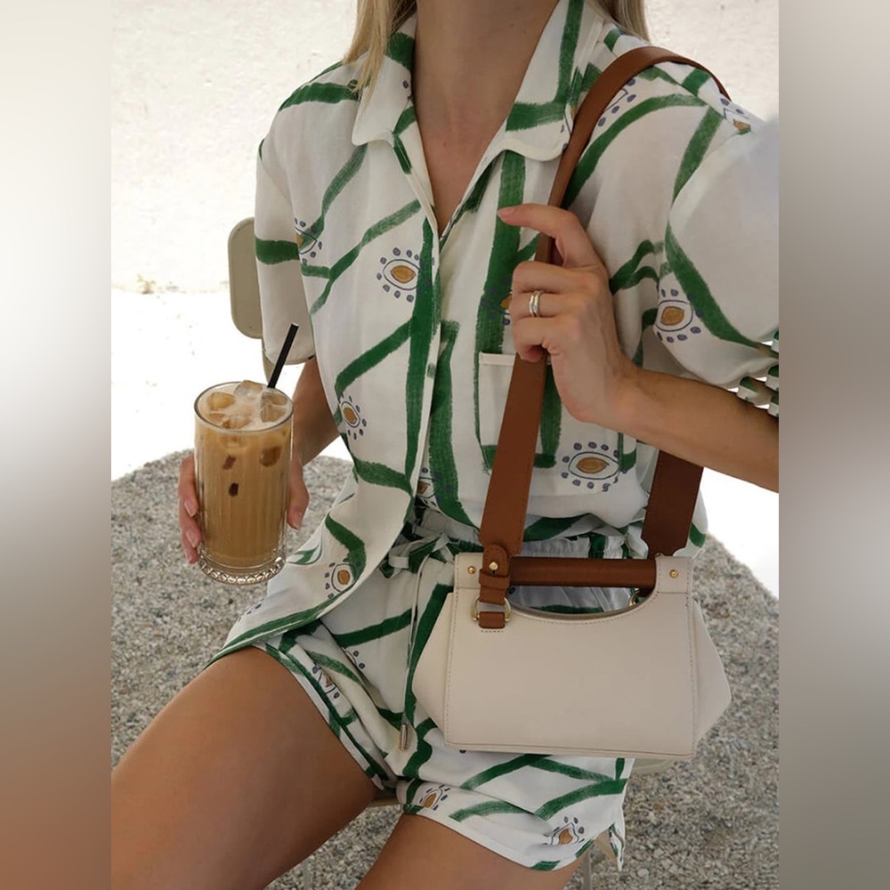 Commense print drawstring short set - Picture 2 of 9